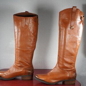 Women's Sam Edelman Brown Leather Knee High Tall Riding Fashion Boots 7.5